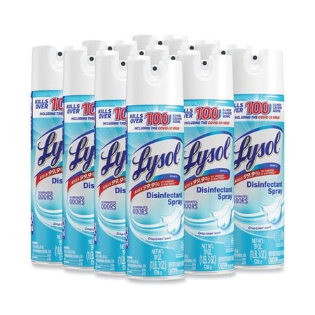 Reckitt Benckiser LYSOL, DISINFECTANT SPRAY, CRISP LINEN, 19 OZ AEROSOL, 12PK 79329CT